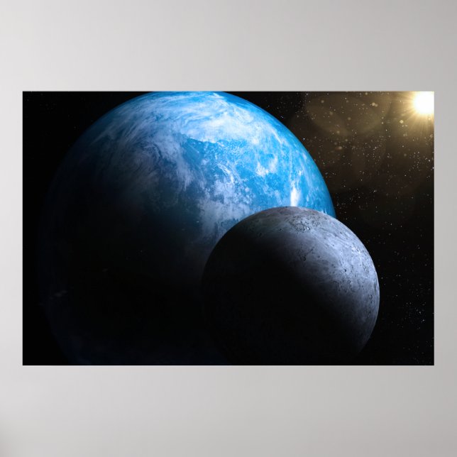 The Earth and Moon Poster (Front)
