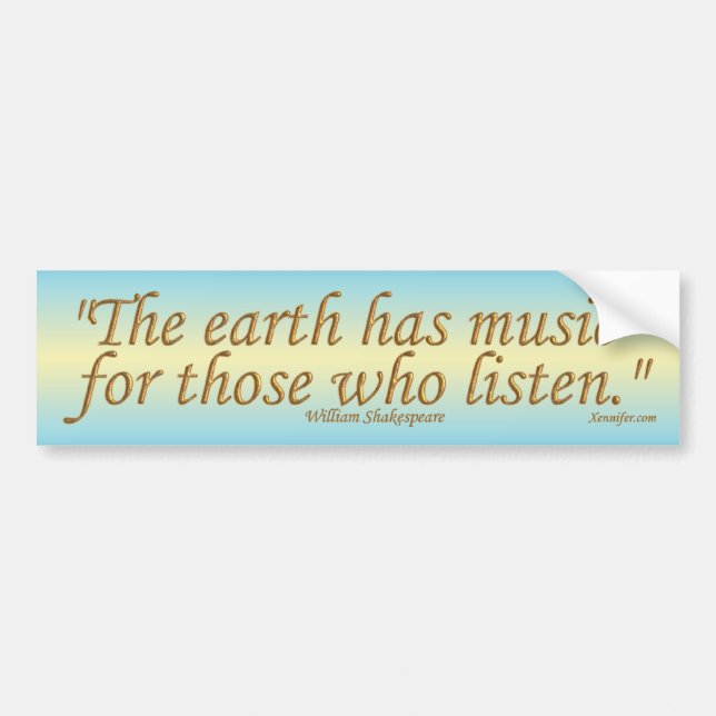 The Earth Has Music Bumper Sticker (Front)