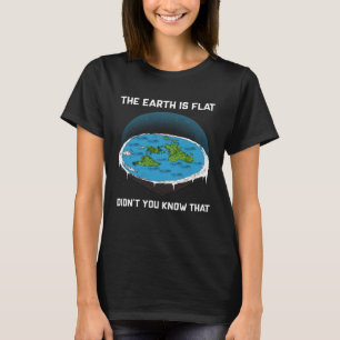 The Earth Is Flat Flat Didnt You Know Earth Map Co T-Shirt