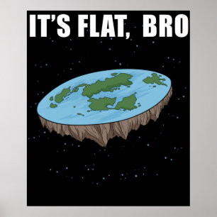 The Earth Is Flat Gifts It's Flat Bro Flat Earth Poster