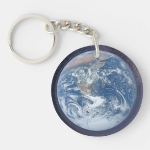 The earth & its moon keychain