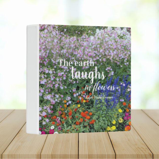 The Earth Laughs in Flowers Quote Floral Binder (In Situ Office)