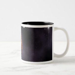 The Earth shown at the outer edges Two-Tone Coffee Mug