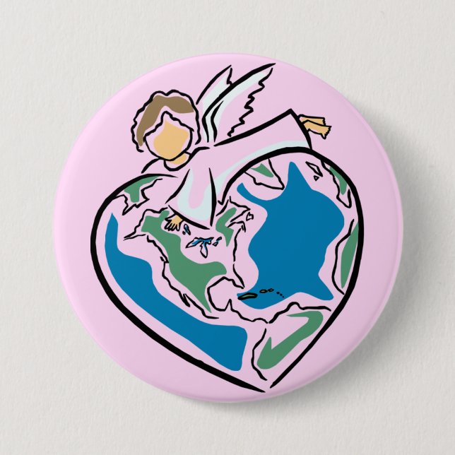 The Earth's Angel - 3 Inch Round Button (Front)