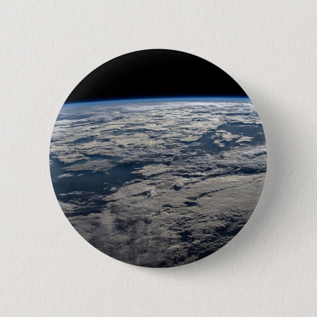 The Earth's Limb Above A Cloudy Western Australia. 2 Inch Round Button (Front)