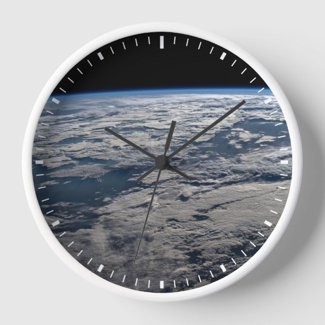 The Earth's Limb Above A Cloudy Western Australia. Clock (Front)