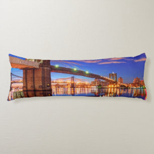 The East River, Brooklyn Bridge, Manhattan Body Pillow