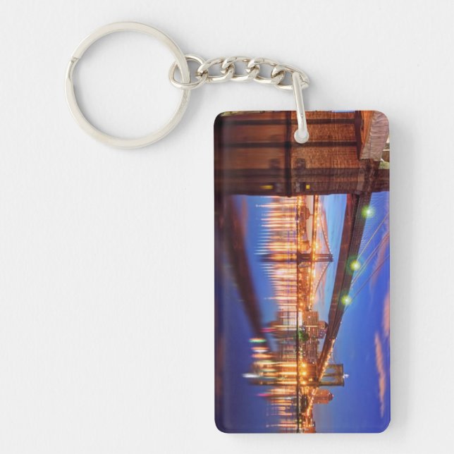 The East River, Brooklyn Bridge, Manhattan Keychain (Front)