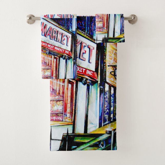 The East Village's Garden of Wisdom Bath Towel Set (Insitu)
