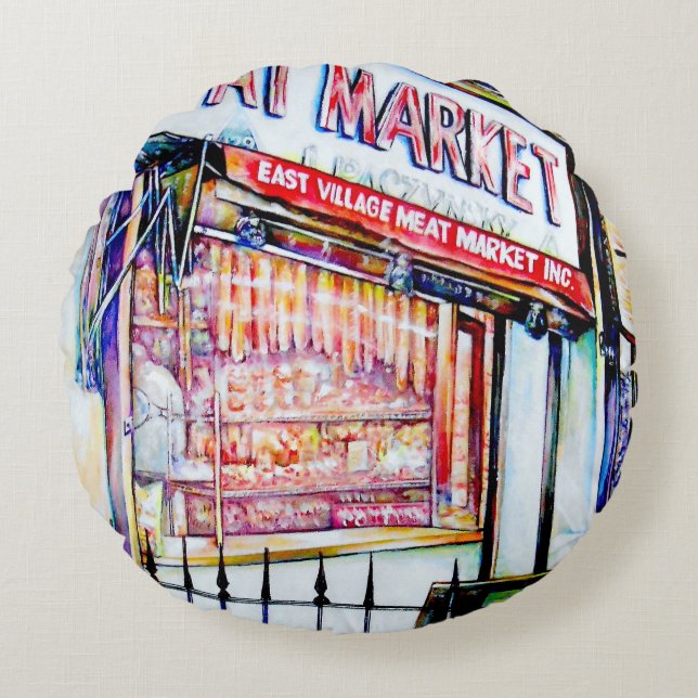 The East Village's Garden of Wisdom Round Pillow (Front)