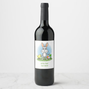 The Easter Bunny and the Chicken Wine Label