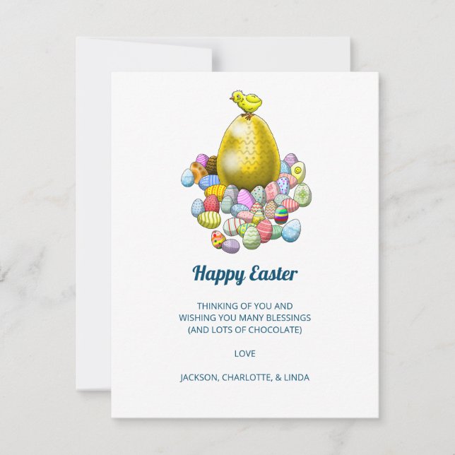 The Easter Chick and the Golden Easter Egg Holiday Card (Front)