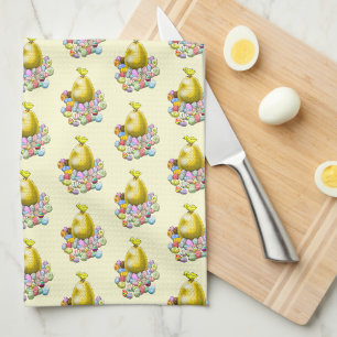 The Easter Chick and the Golden Easter Egg Kitchen Towel