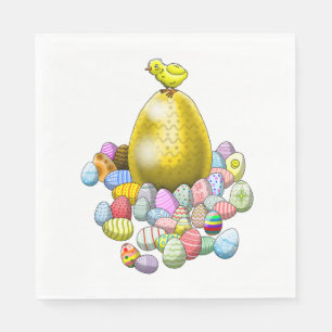 The Easter Chick and the Golden Easter Egg Napkin