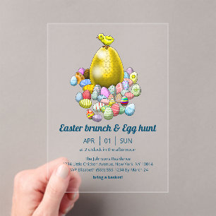 The Easter chicken's brunch and egg hunt Acrylic Invitations