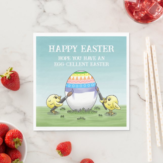 The Easter egg is painted by the chicks Napkin (Insitu)