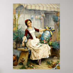 The Easter Eggs, fine art vintage painting Poster