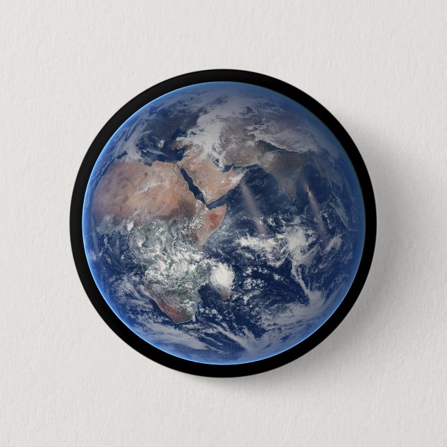 The Eastern Hemisphere On Planet Earth. 2 Inch Round Button (Front)