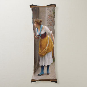 The Eavesdropper by Eugen von Blaas Body Pillow