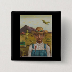 The Eccentric Farmer 2 Inch Square Button