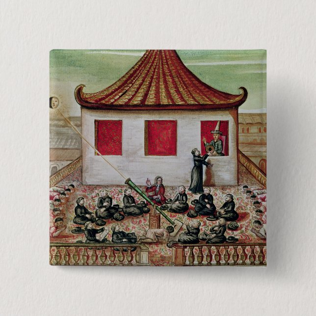 The Eclipse of the Sun in Siam in 1688 2 Inch Square Button (Front)