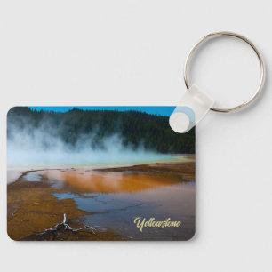 the edge of the Grand Prismatic Spring Yellowstone Keychain