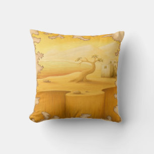 "The Edge of the World" Adventure Motif Painting Throw Pillow