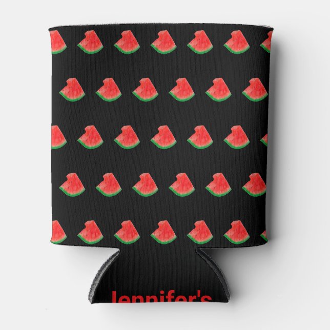 The Editable Watermelon Pattern Can Cooler Sleeve (Front)
