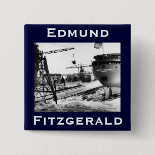 The Edmund Fitzgerald 2 Inch Square Button
