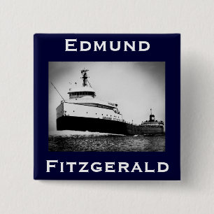 The Edmund Fitzgerald 2 Inch Square Button