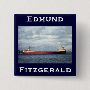The Edmund Fitzgerald 2 Inch Square Button