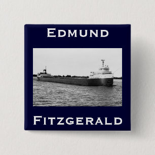 The Edmund Fitzgerald 2 Inch Square Button