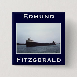 The Edmund Fitzgerald 2 Inch Square Button