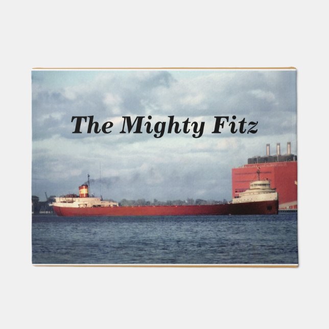 The Edmund Fitzgerald Mighty Fitz to Customize Doormat (Front)