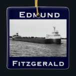 The Edmund Fitzgerald on the St. Clair River Ceramic Ornament<br><div class="desc">The ill-fated S.S. Edmund Fitzgerald on the St. Clair River.</div>