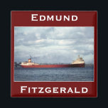 The Edmund Fitzgerald on the St. Clair River Magnet<br><div class="desc">An original photo by Gene Buel of the ill-fated Great Lakes freighter,  the Edmund Fitzgerald,  taken on the St. Clair River in 1967 or 1968.</div>