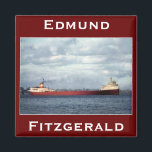 The Edmund Fitzgerald on the St. Clair River Magnet<br><div class="desc">An original photo by Gene Buel of the ill-fated Great Lakes freighter,  the Edmund Fitzgerald,  taken on the St. Clair River in 1967 or 1968.</div>