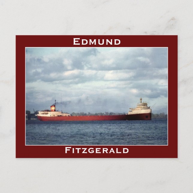 The Edmund Fitzgerald on the St. Clair River Postcard (Front)