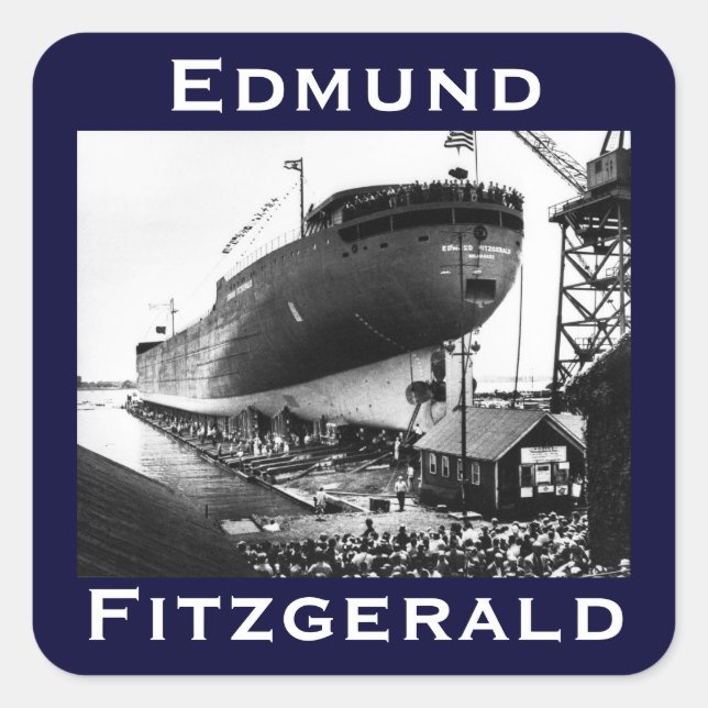 The Edmund Fitzgerald Square Sticker (Front)