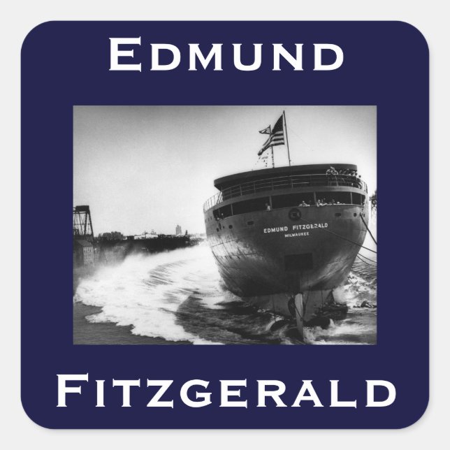 The Edmund Fitzgerald Square Sticker (Front)