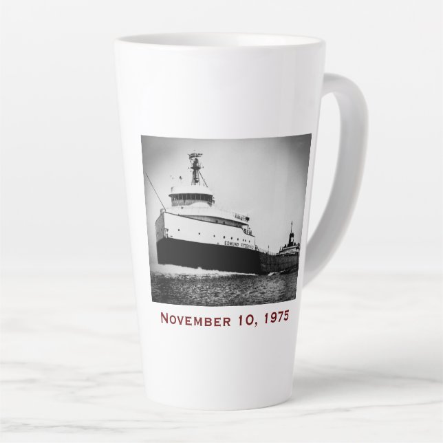 The Edmund Fitzgerald with Crew Names Latte Mug (Right Angle)