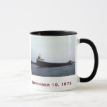 The Edmund Fitzgerald with Crew Names Mug<br><div class="desc">Remember the 29 men who lost their lives on November 10th,  1975.  From an original photo by Gene Buel on the St. Clair River near Marine City,  MI,  1967.</div>