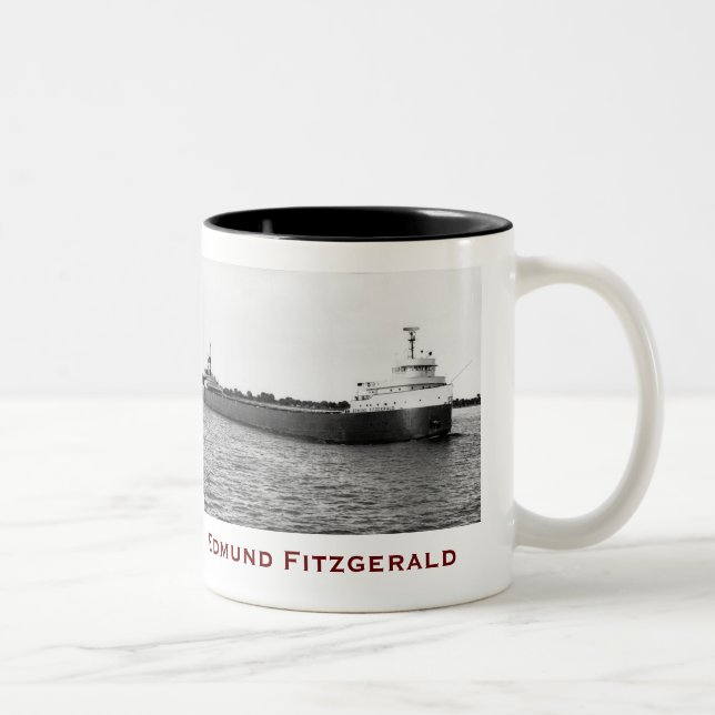 The Edmund Fitzgerald with Crew Names Two-Tone Coffee Mug (Right)