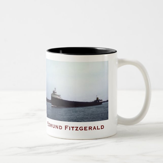 The Edmund Fitzgerald with Crew Names Two-Tone Coffee Mug (Right)