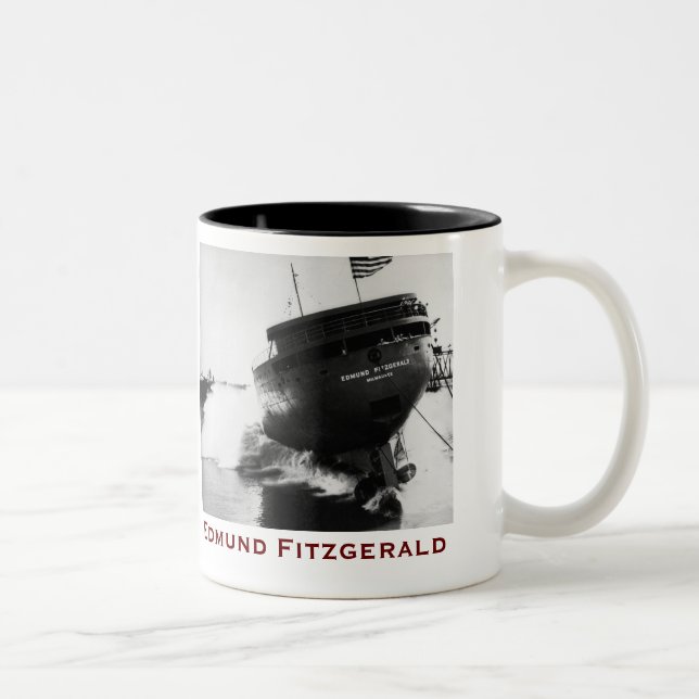 The Edmund Fitzgerald with Crew Names Two-Tone Coffee Mug (Right)