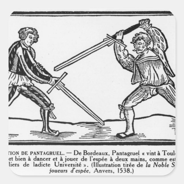 The Education of Pantagruel, illustration Square Sticker (Front)