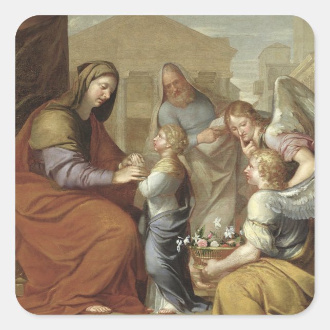 The Education of the Virgin, 1658 Square Sticker (Front)