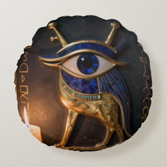 The Egyptian Eye 2 Round Pillow (Front)