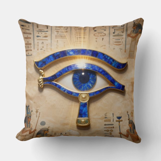 The Egyptian Eye  Throw Pillow (Front)