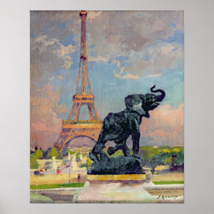 The Eiffel Tower and the Elephant by Fremiet Poster